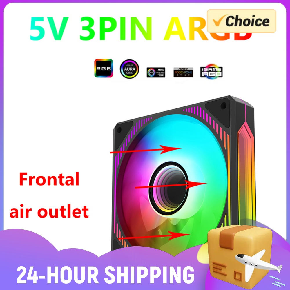 Case Fan Controller - 120mm PC Fan 24LEDs 9-blade Luminous
